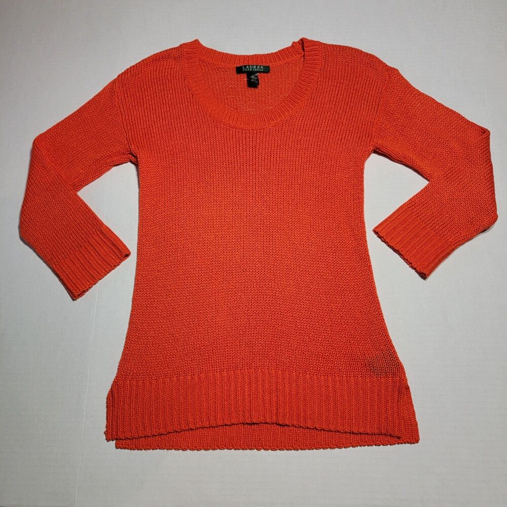 Lauren Ralph Lauren Knit Sweater LS Orange - Size Small NWOT